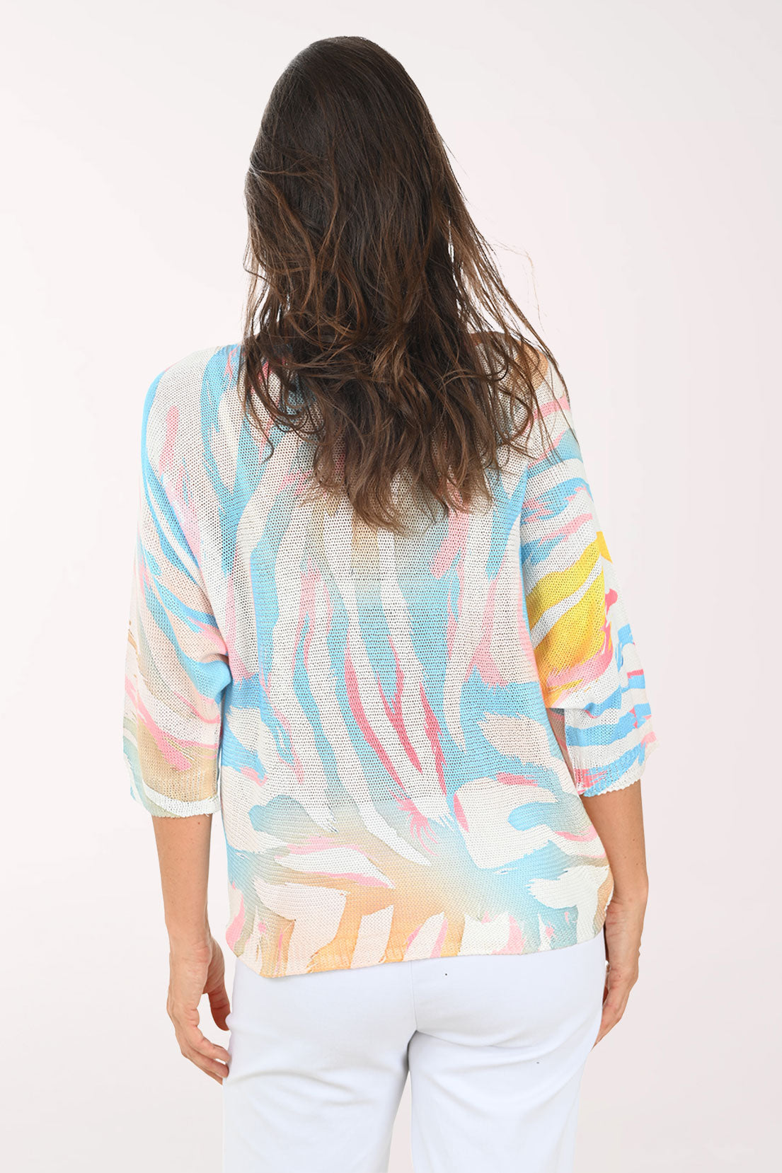 Golden Rainbow Zebra Dolman Sleeve Sweater