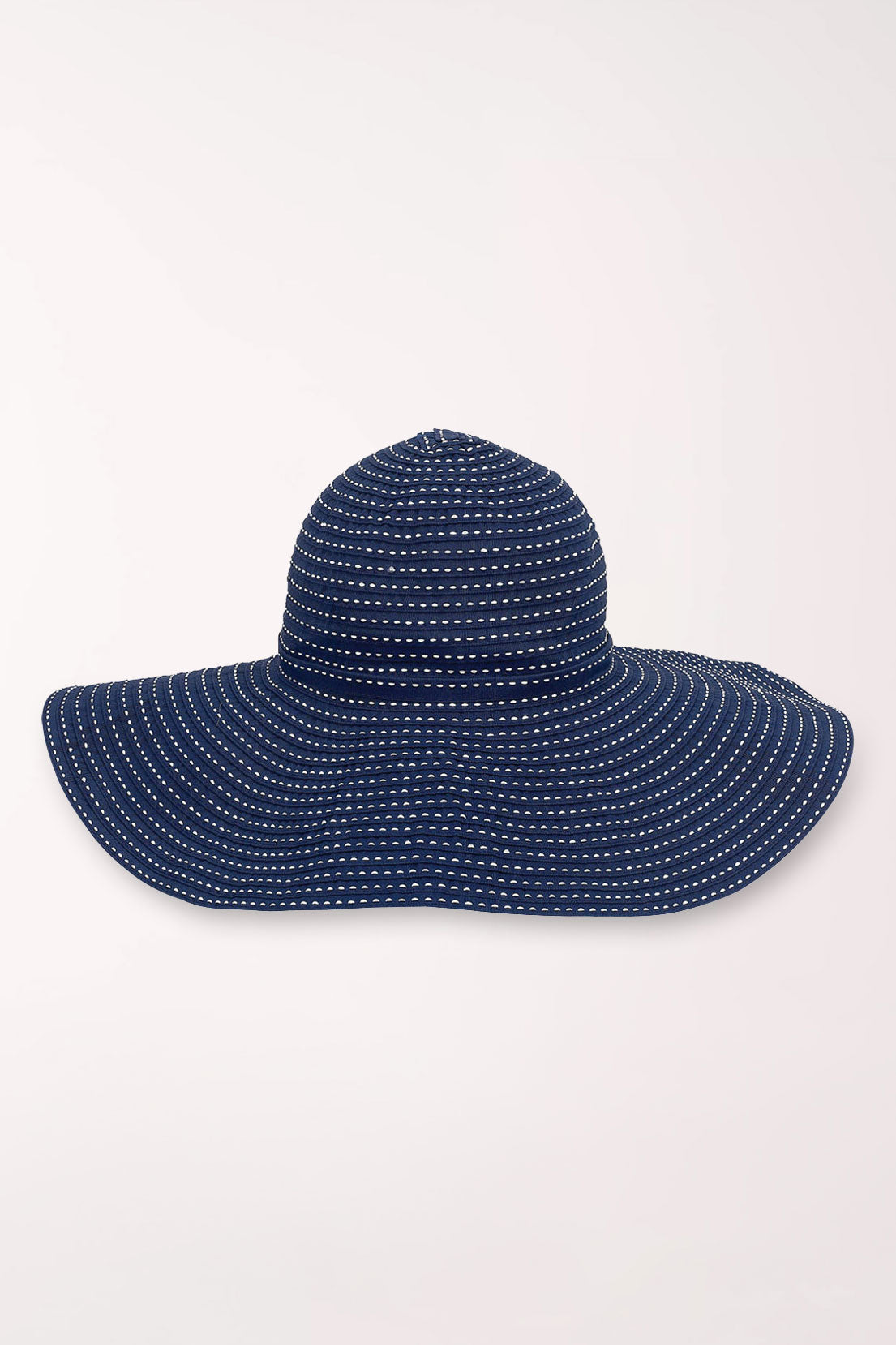 Navy Floppy Stitched Ribbon Sun Hat