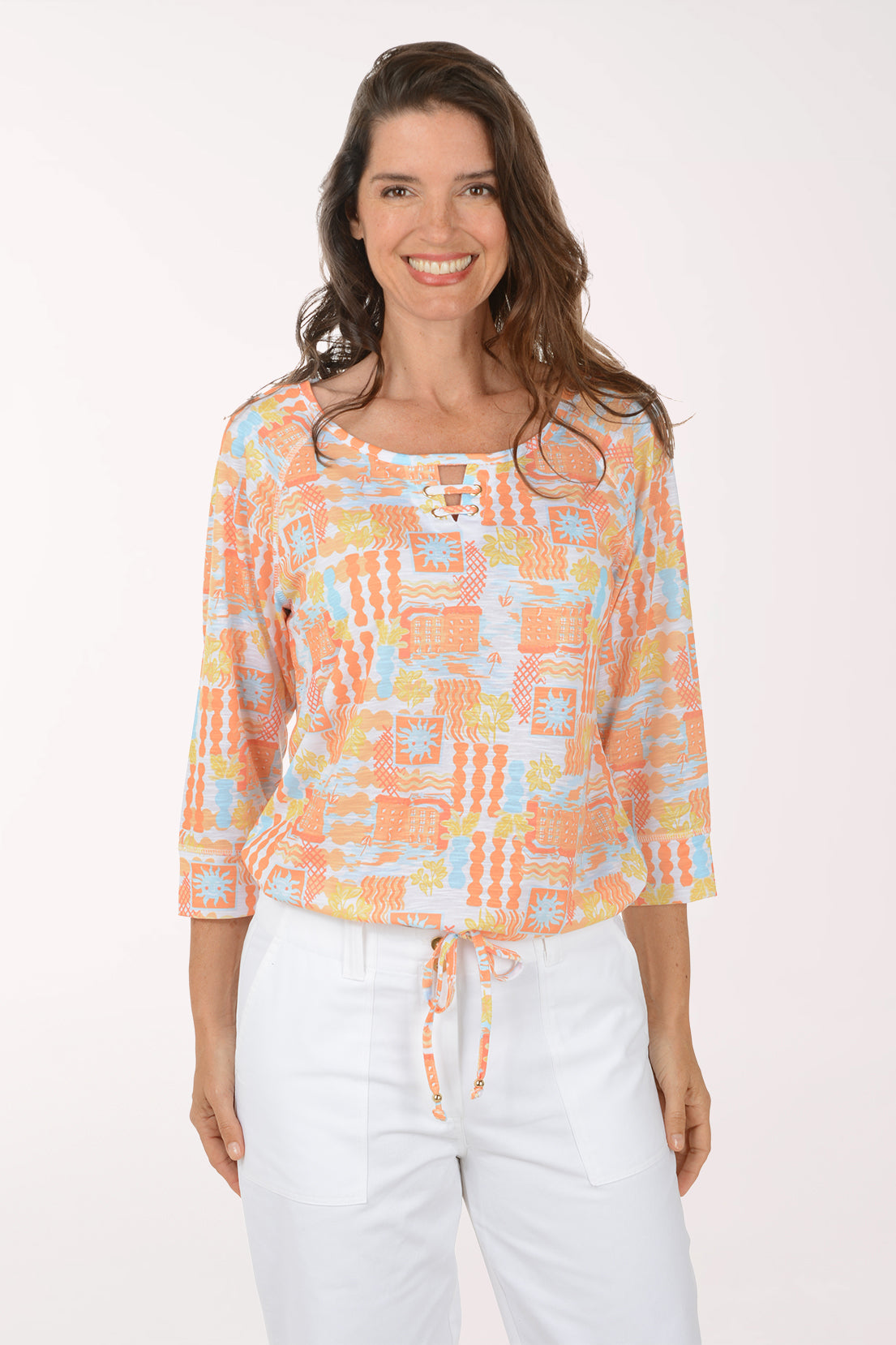 Fun In The Sun Drawstring Hem Top