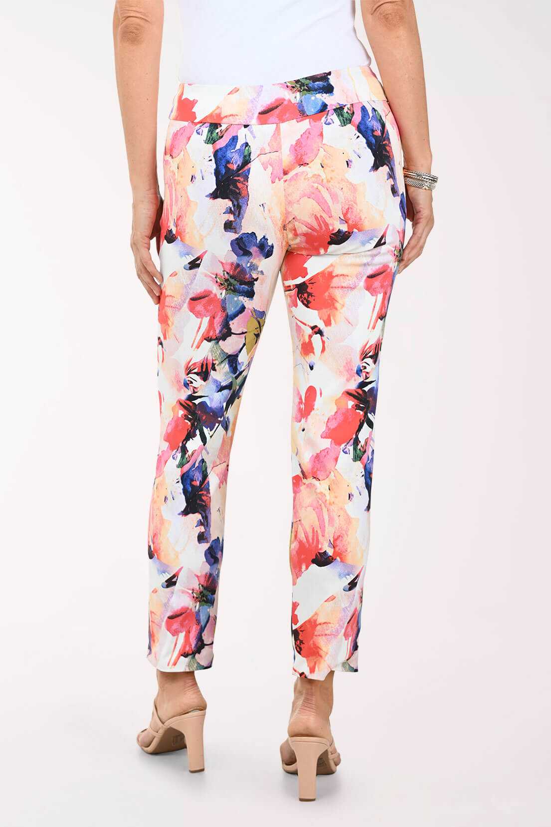 Pink Splash Pull-On Ankle Pant