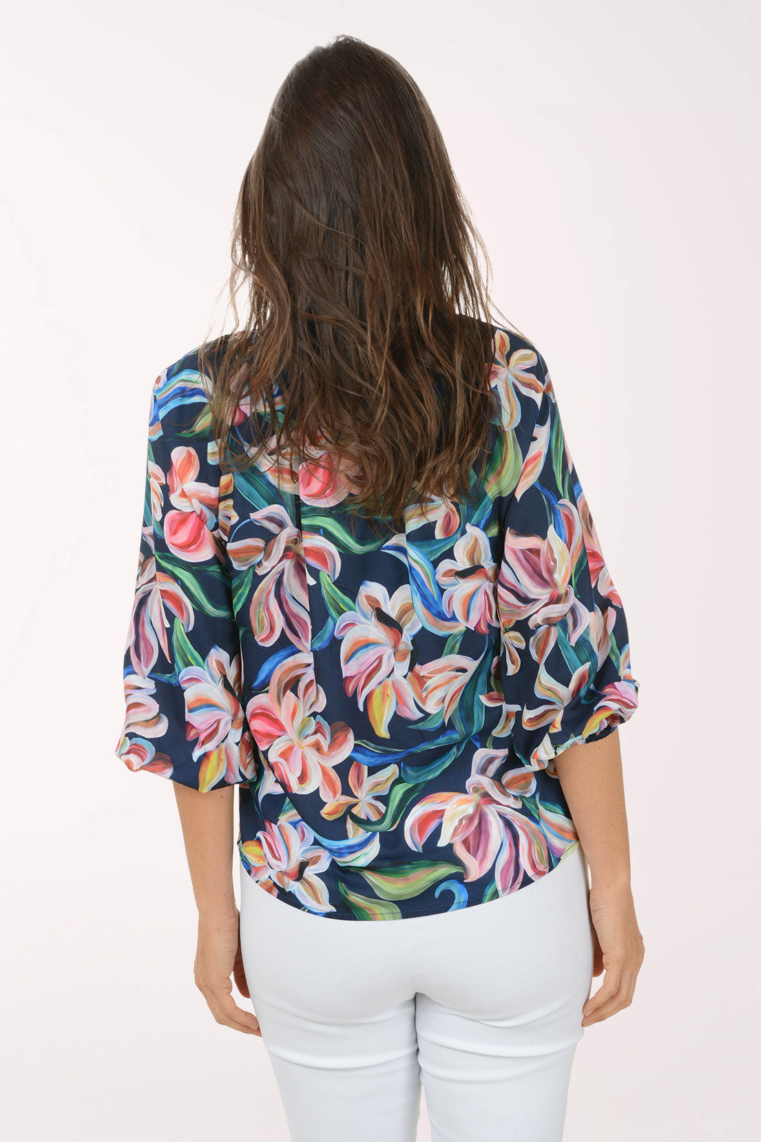 Painted Lily Puffed Sleeve Blouse