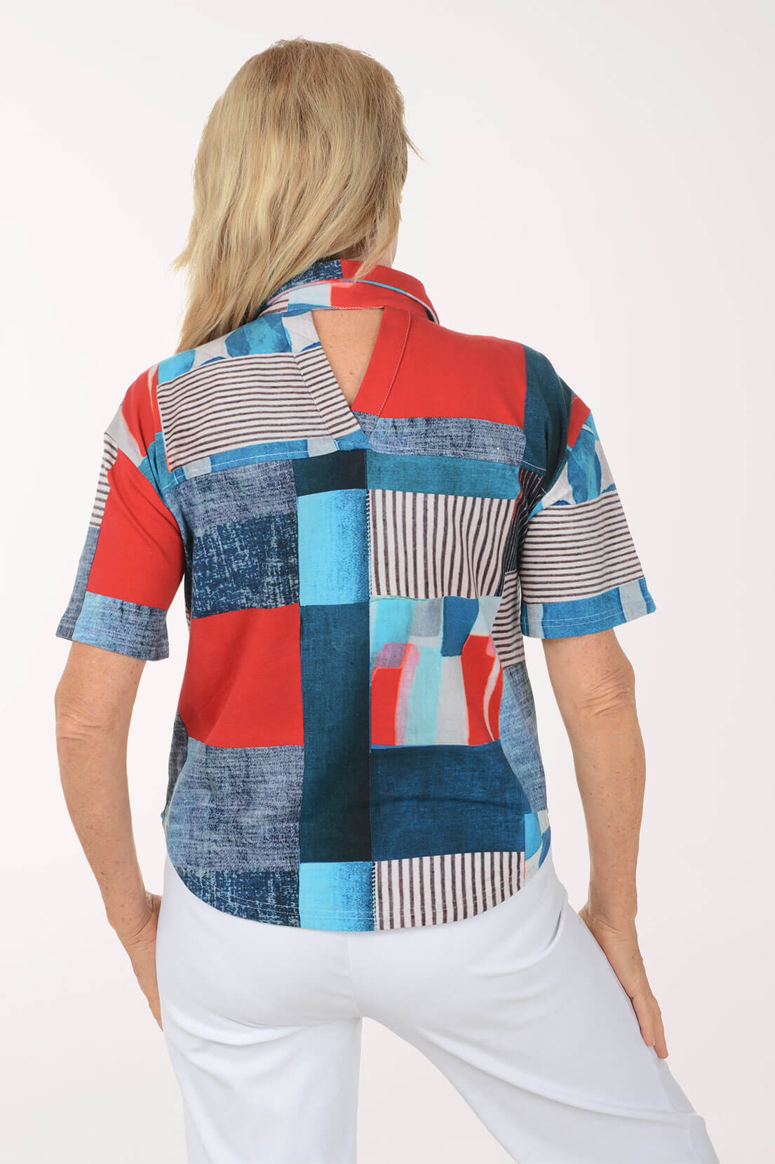 Monica Collared Short Sleeve Top