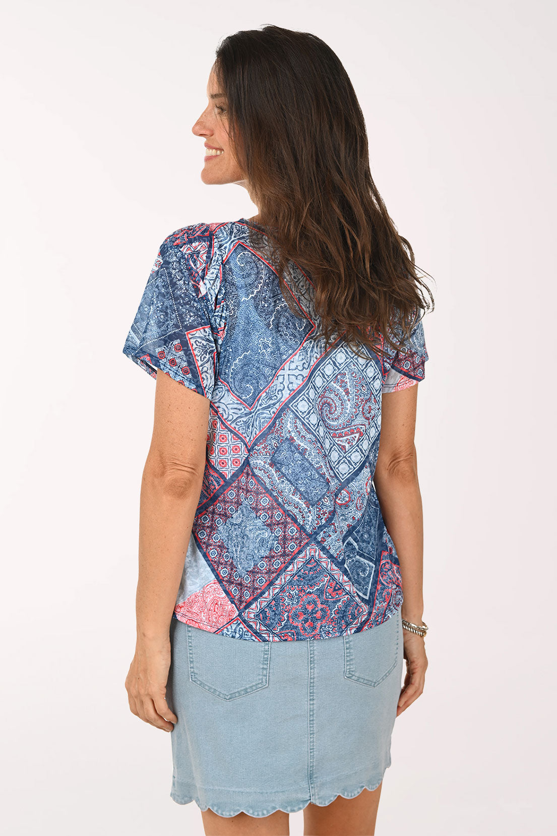 French Riviera Paisley Patchwork Tee