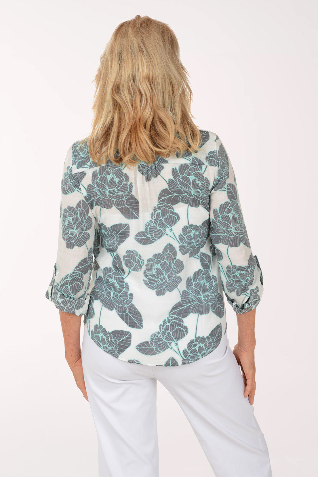 Paradise Flowers Button-Front Blouse