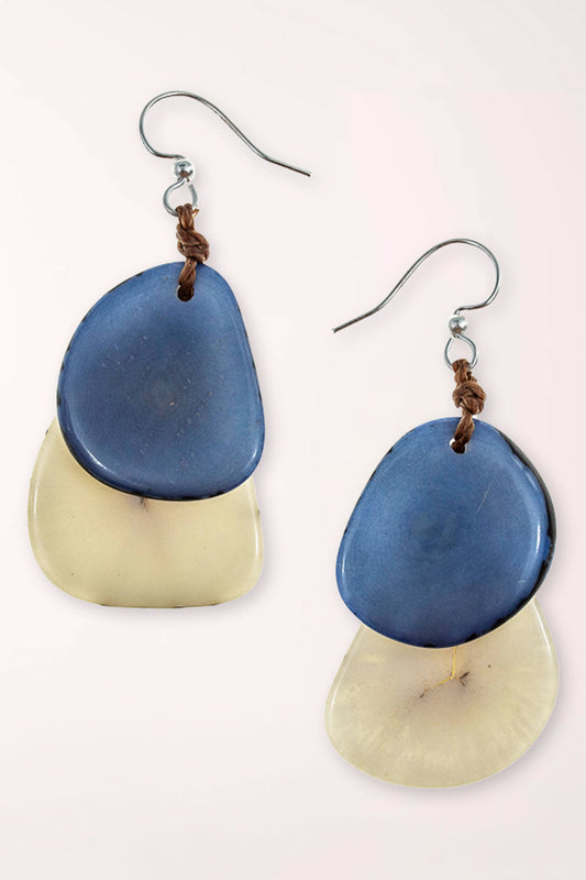 Blue And Ivory Fiesta Earrings