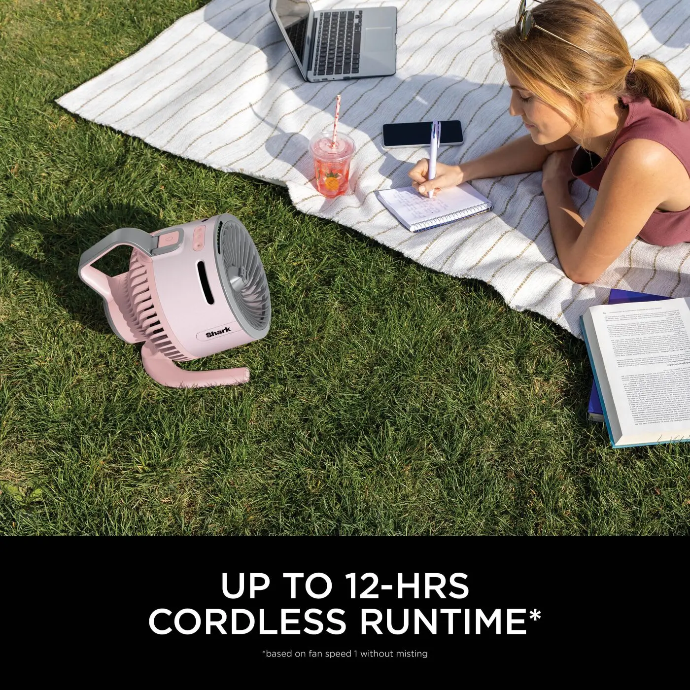 FlexBreeze HydroGo Mist Fan, Cordless/Corded, Indoor/Outdoor, Quiet, 20m Airflow, Portable