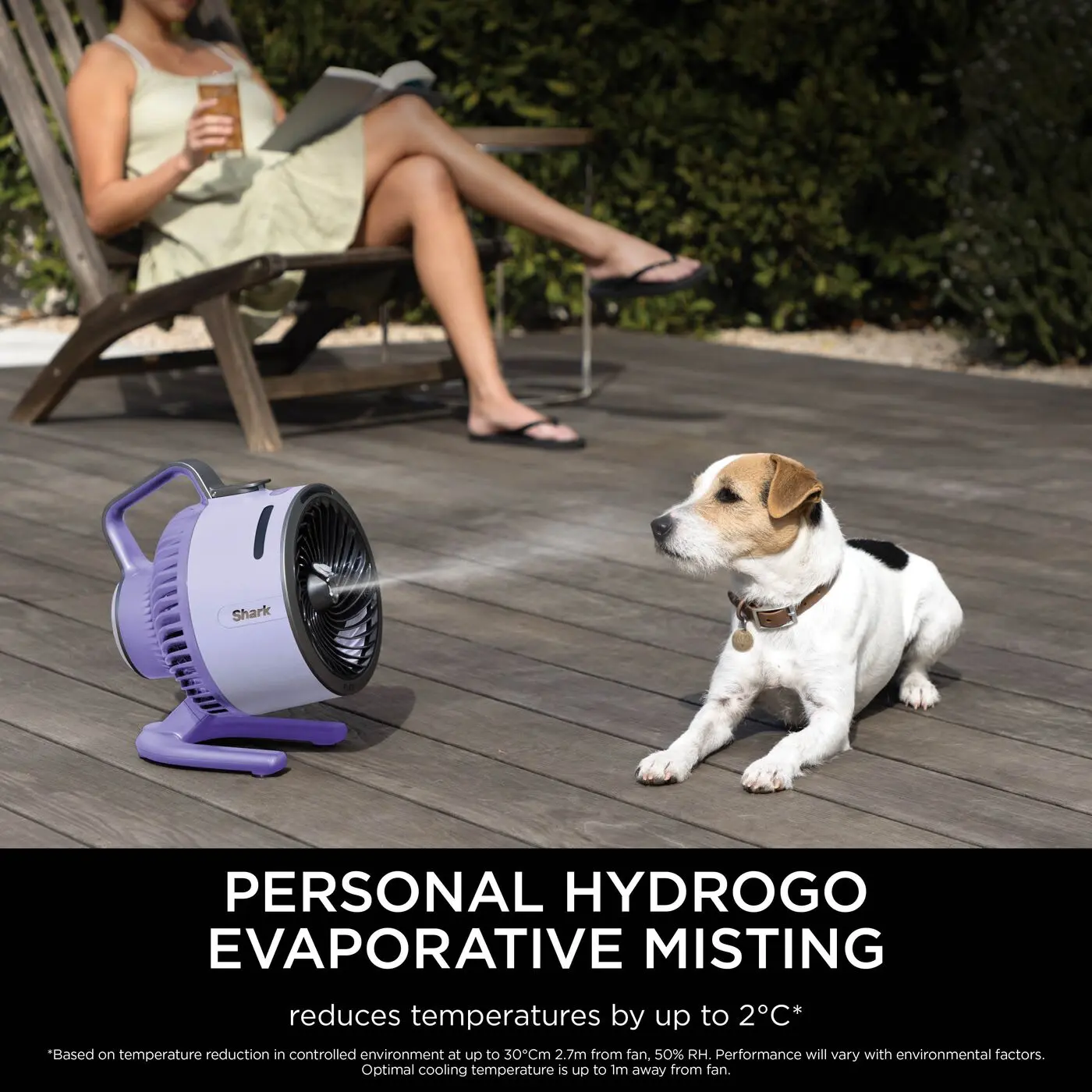 FlexBreeze HydroGo Mist Fan, Cordless/Corded, Indoor/Outdoor, Quiet, 20m Airflow, Portable