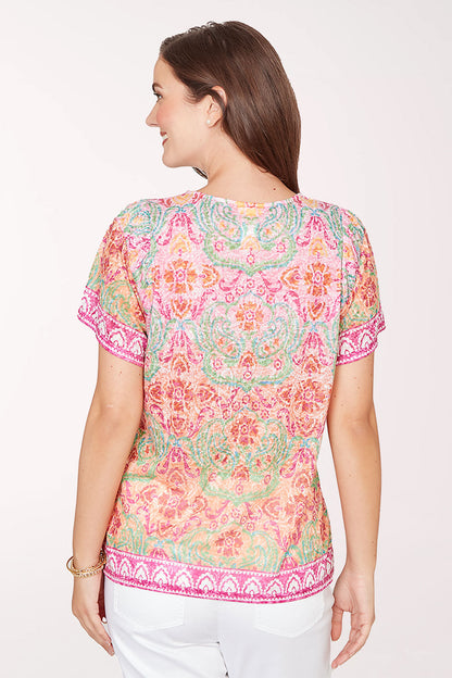 Hothouse Florals Damask Burnout Tee