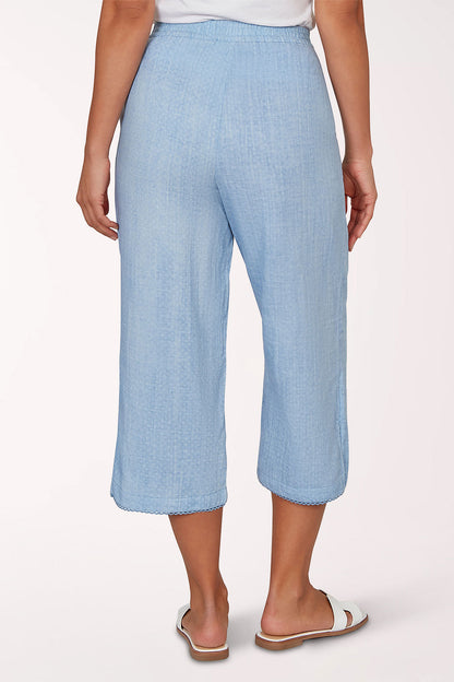 French Riviera Cotton Gauze Capri Pant