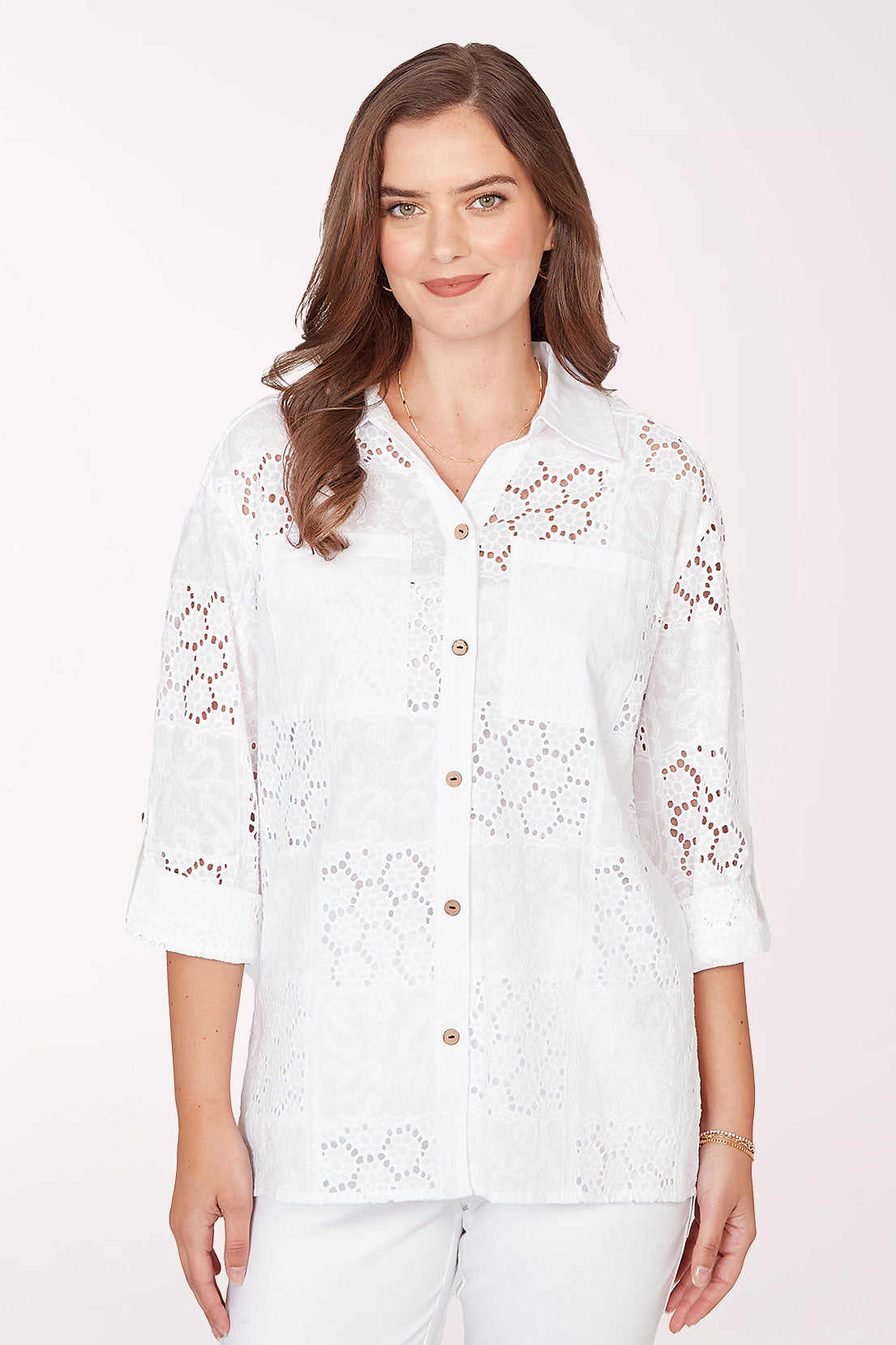 French Riviera Eyelet Patchwork Shirt