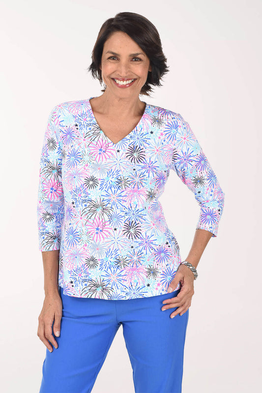 Fireworks UPF50+ V-Neck Top