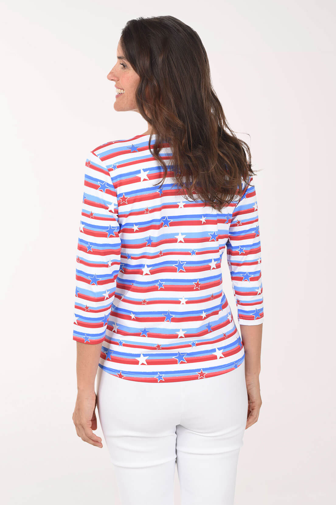 Stars And Stripes UPF50+ V-Neck Top