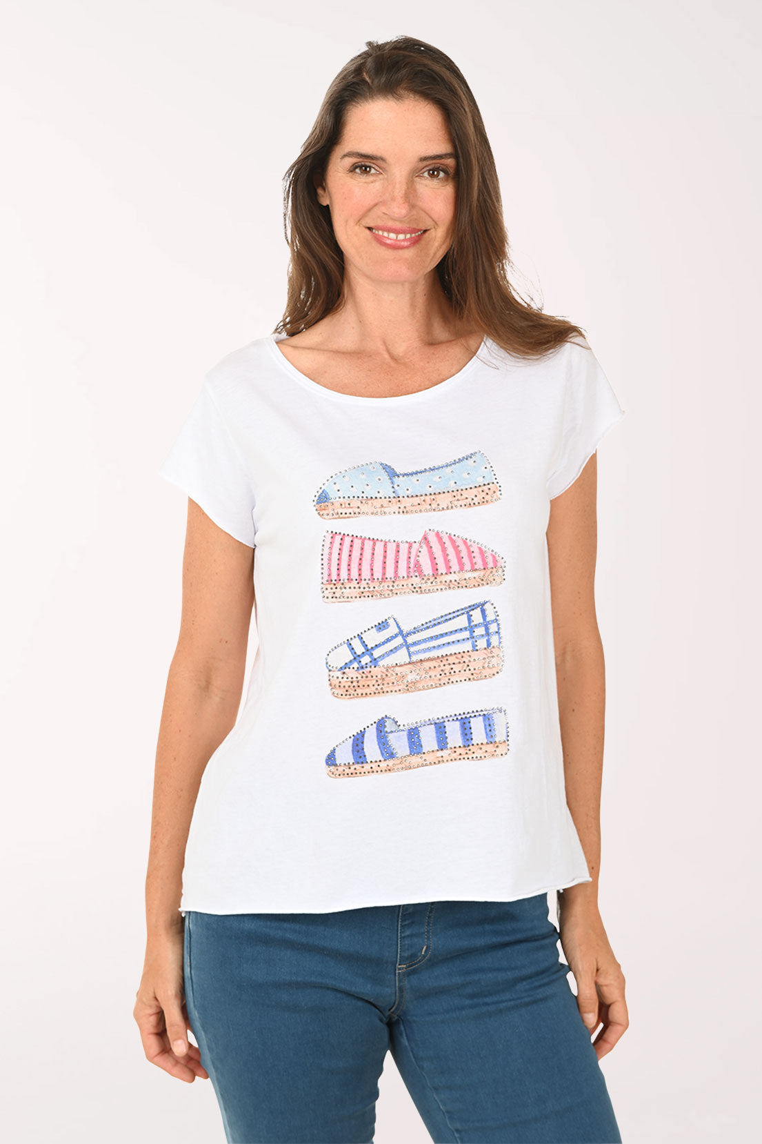 Espadrille Sneakers Studded Cotton Tee