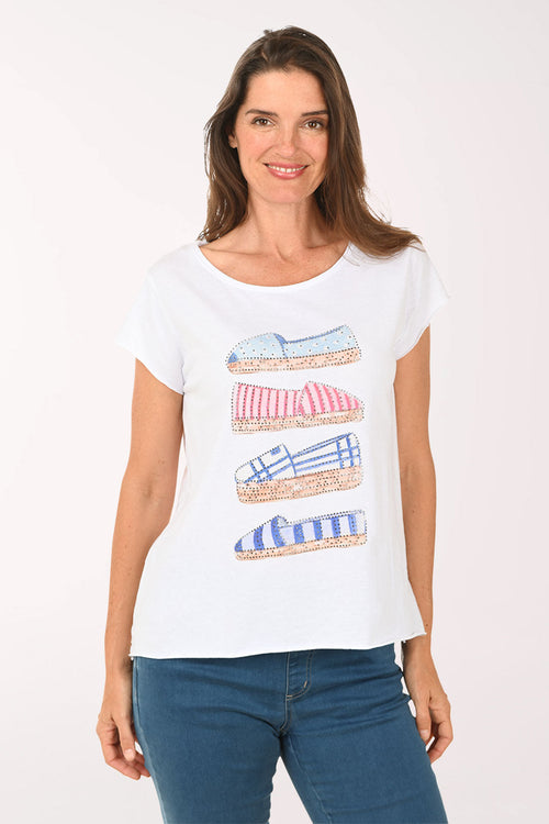 Espadrille Sneakers Studded Cotton Tee
