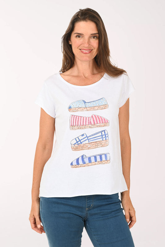 Espadrille Sneakers Studded Cotton Tee