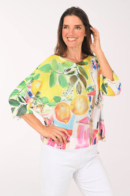 Golden Amalfi Lemon Dolman Sleeve Sweater