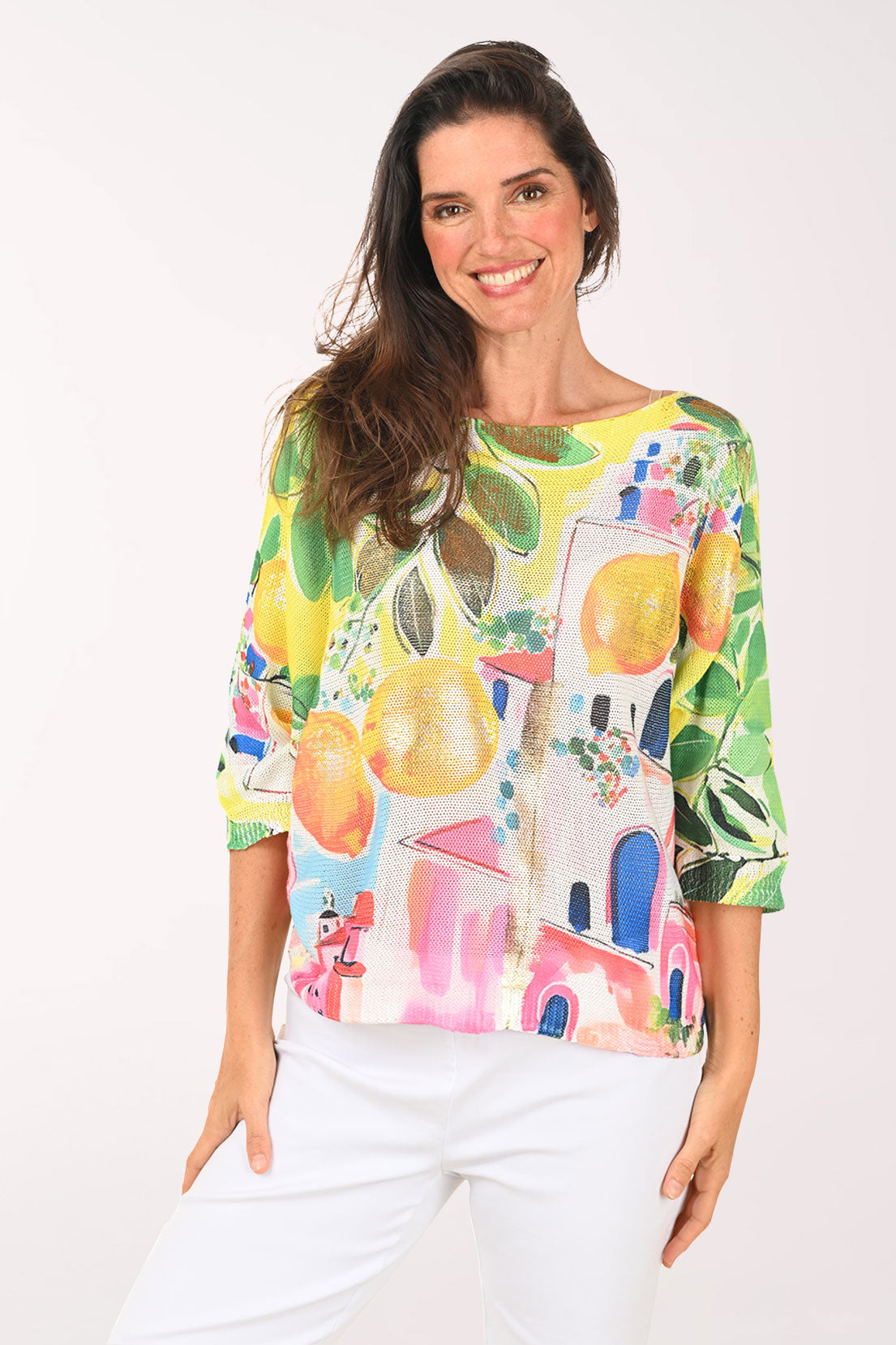 Golden Amalfi Lemon Dolman Sleeve Sweater