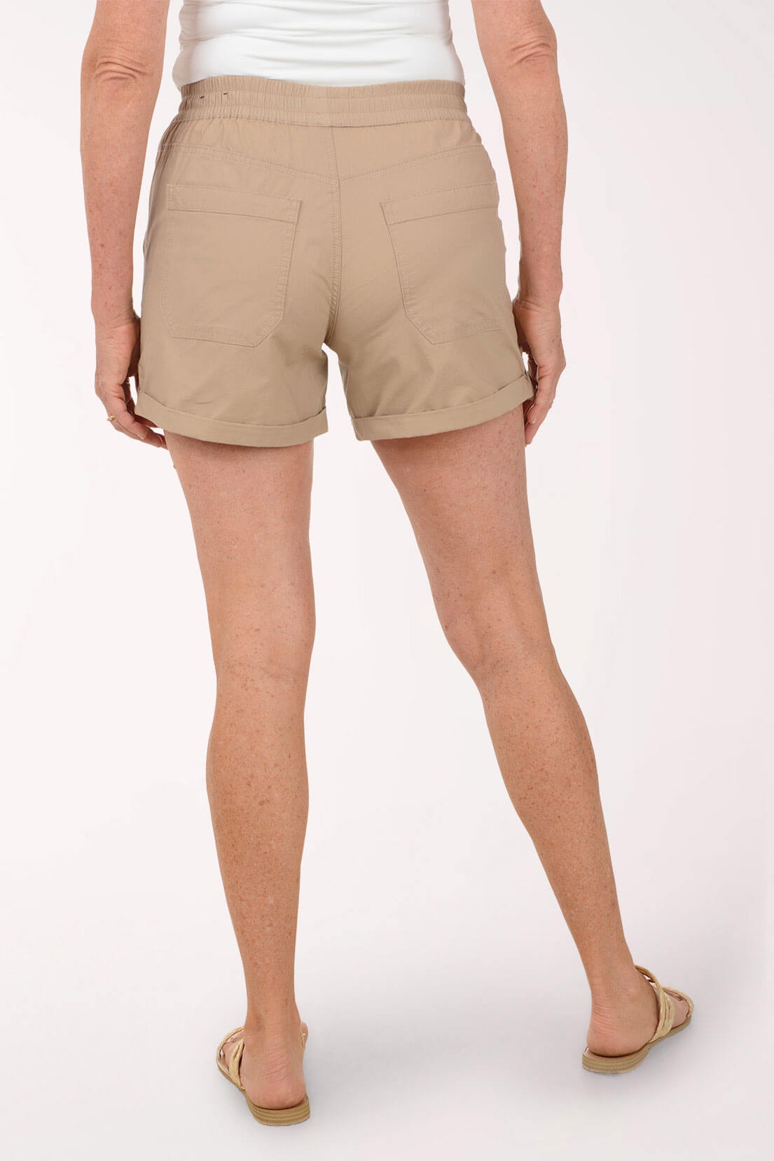 Cotton Poplin Drawstring Pull-On Short