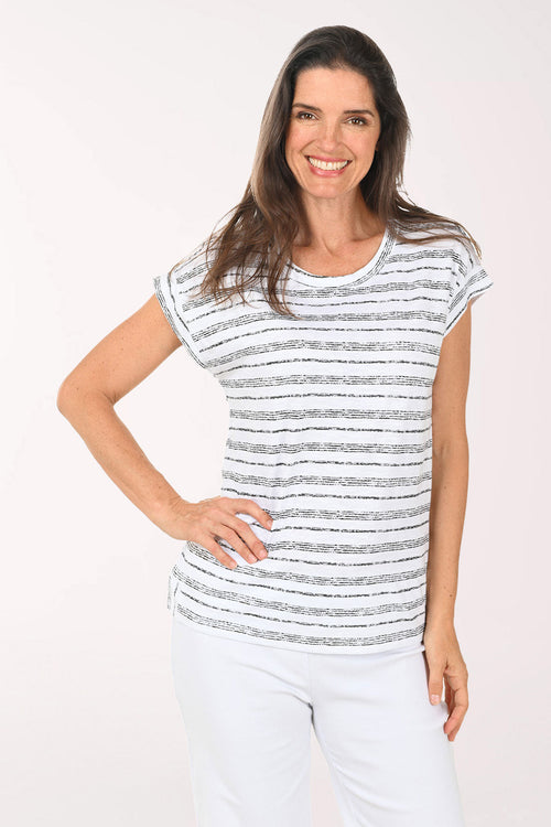 Black And White Striped Tee