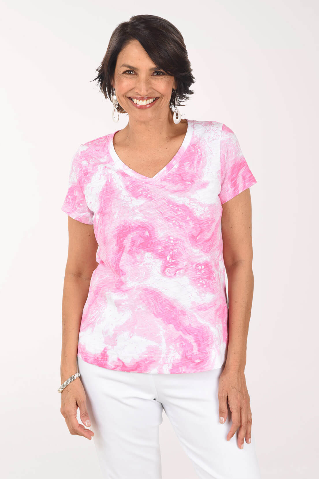 Cosmo Pink Ocean Marble Cotton Tee