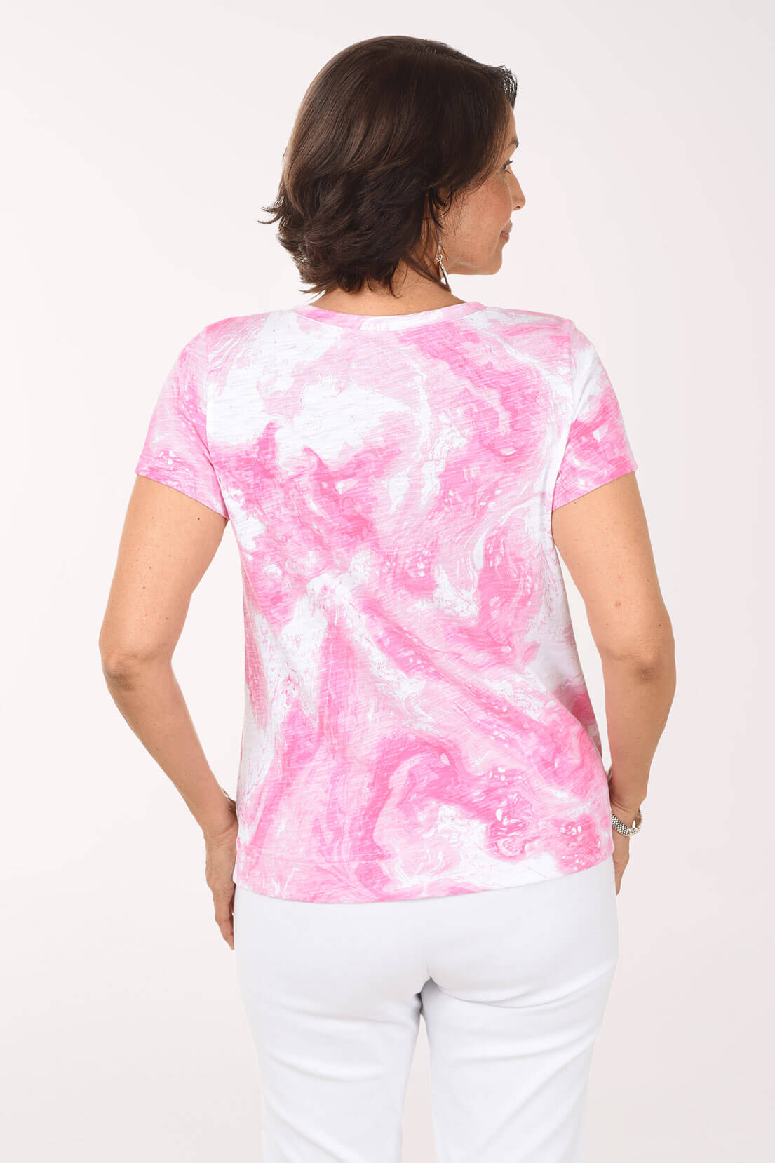 Cosmo Pink Ocean Marble Cotton Tee