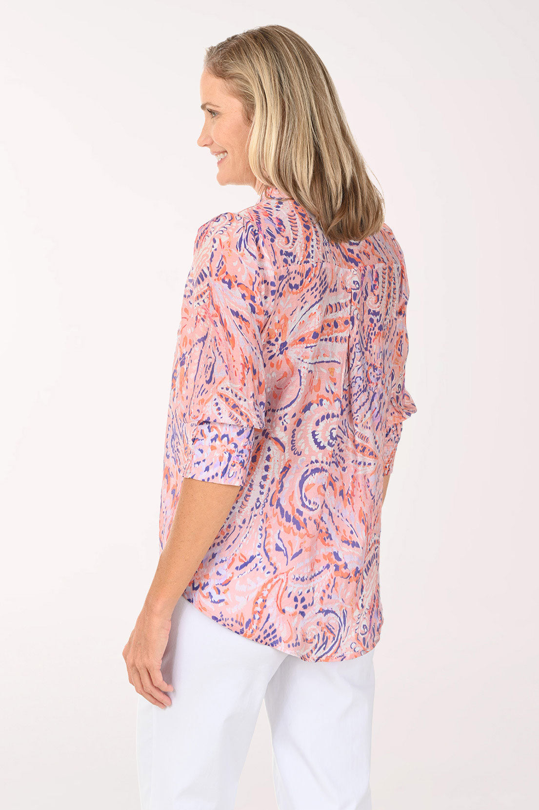 Paisley Swirl Puffed Sleeve Shirt