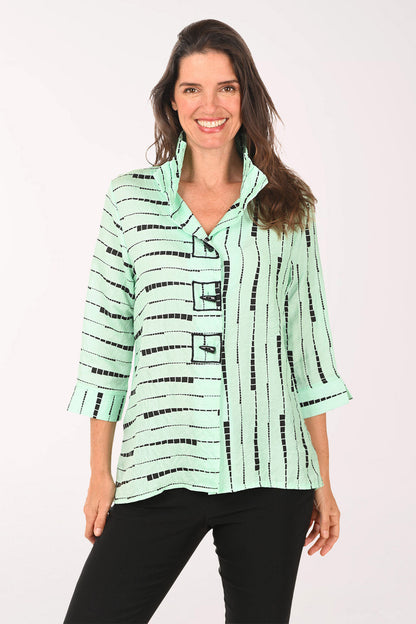 Abstract Lines Toggle Button Shirt