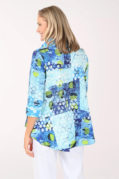 Spring Sky Textured Wire Collar Shirt