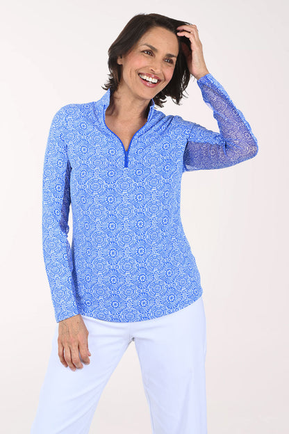 Blue Amani Medallion UPF50+ Sun Shirt