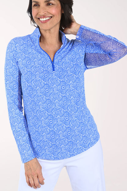 Blue Amani Medallion UPF50+ Sun Shirt