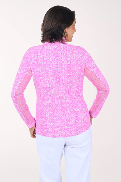 Pink Amani Medallion UPF50+ Sun Shirt