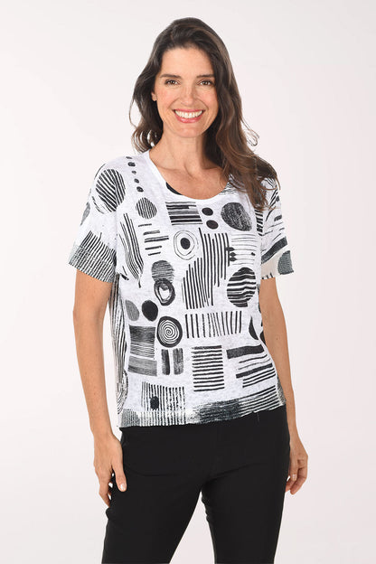 Moon Bounce Sequined Short Sleeve Top