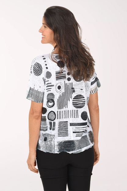 Moon Bounce Sequined Short Sleeve Top