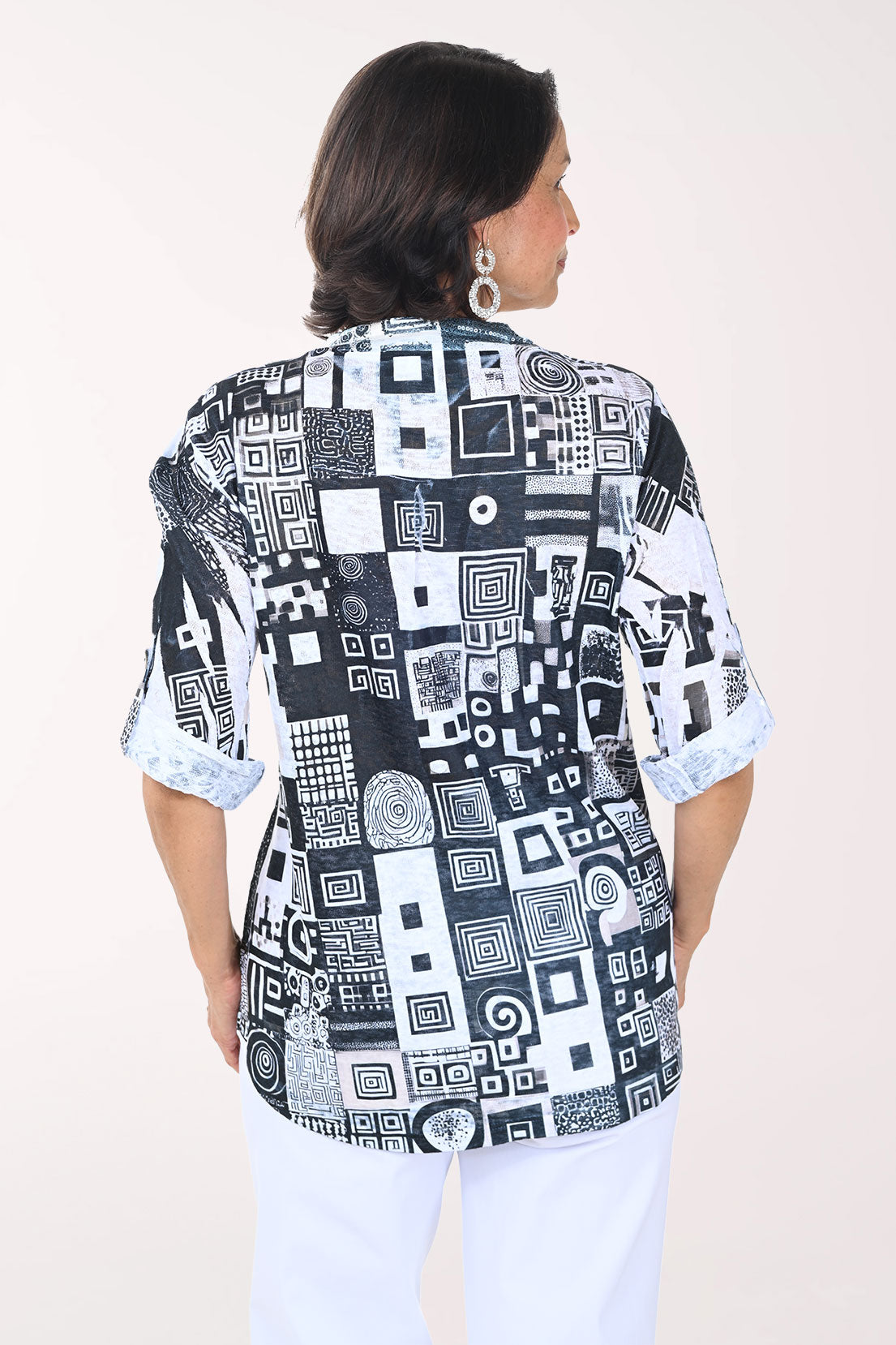 Spiral Cubes Roll Sleeve Top