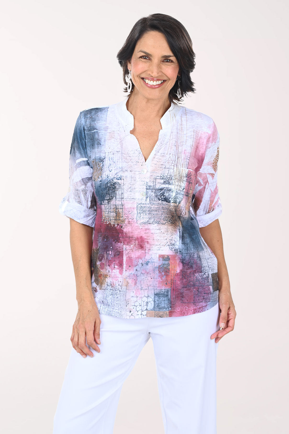 Burgundy Wine Roll Sleeve Top