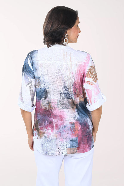 Burgundy Wine Roll Sleeve Top