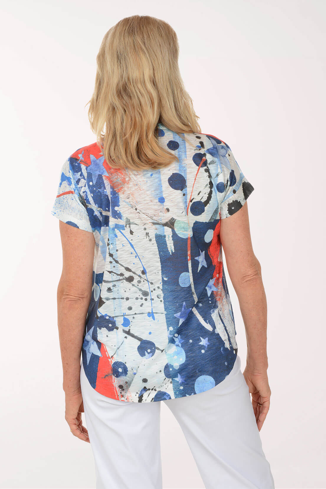 Americana Slub Knit Short Sleeve Top