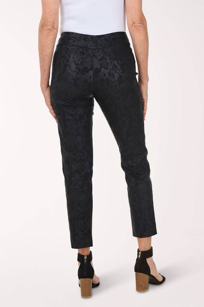 Black Python Pull-On Ankle Pant