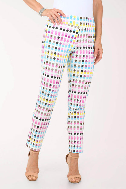 Blue Dots Pull-On Ankle Pant