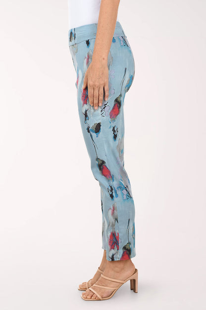 Grey Watercolor Pull-On Ankle Pant