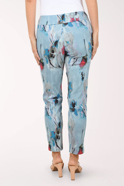 Grey Watercolor Pull-On Ankle Pant