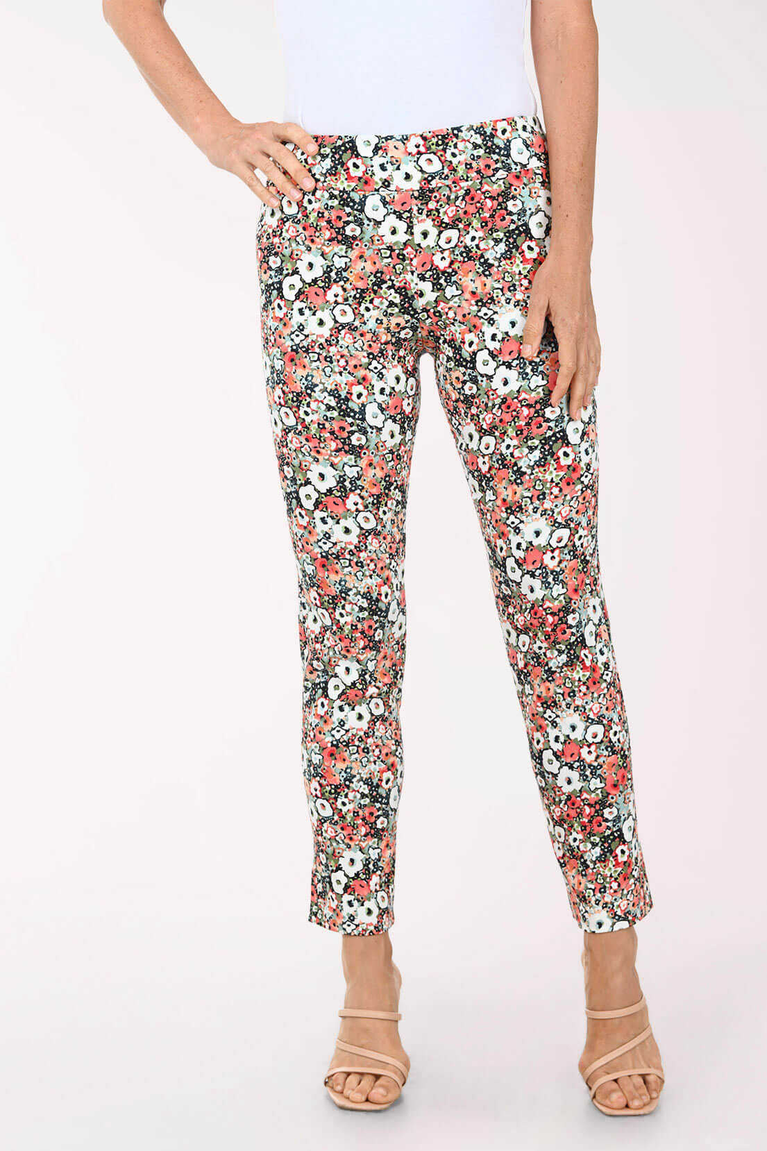 Mini Flowers Pull-On Ankle Pant