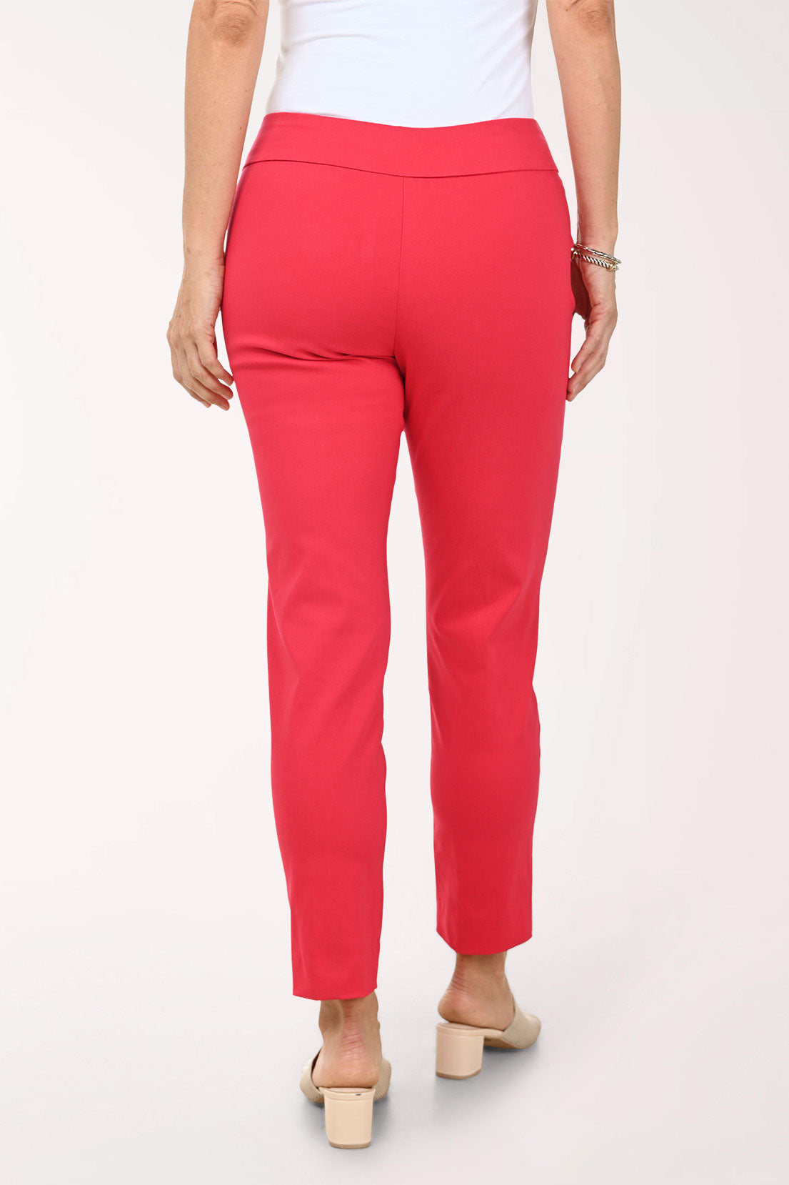 Red Classic Pull-On Ankle Pant