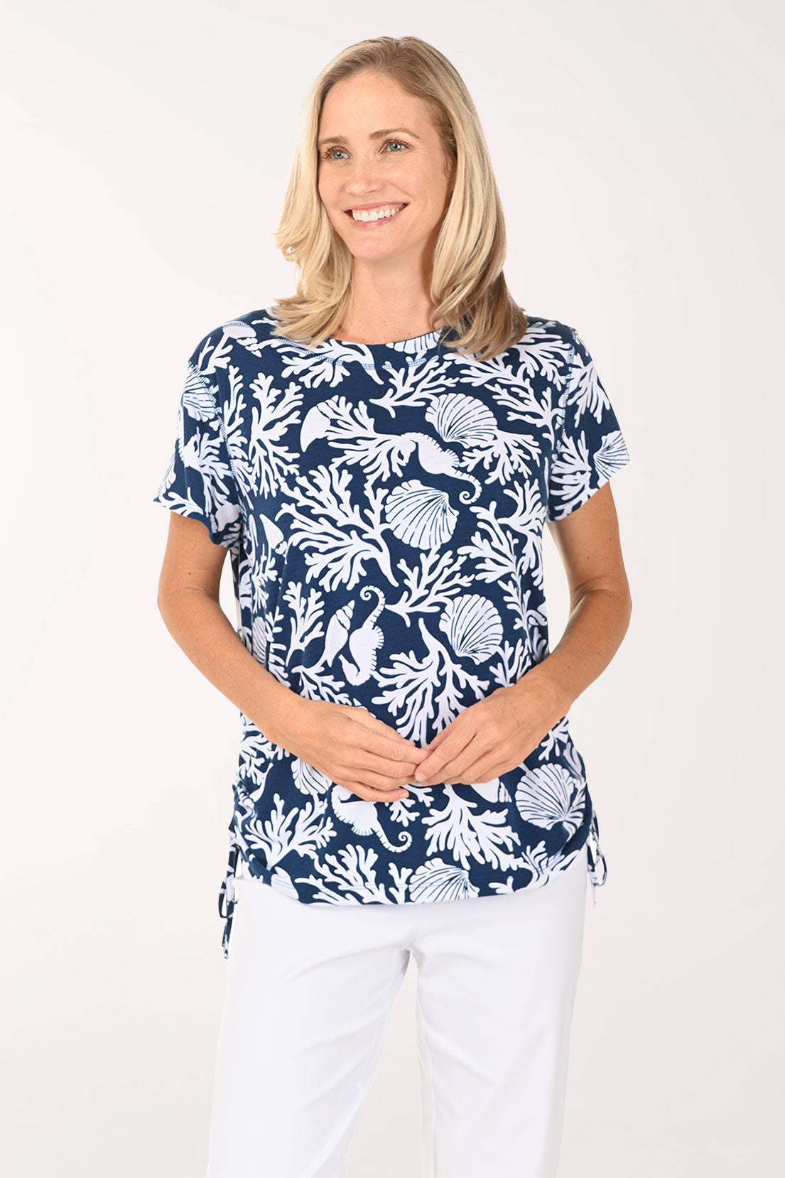 Seahorses Side Shirred Tee