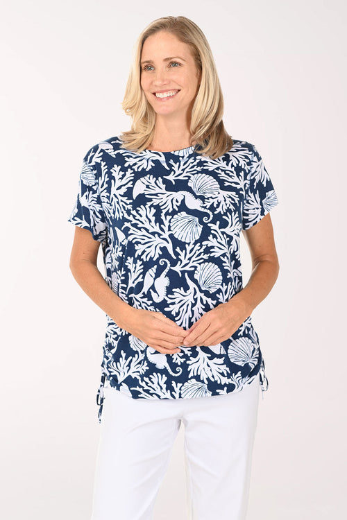 Seahorses Side Shirred Tee