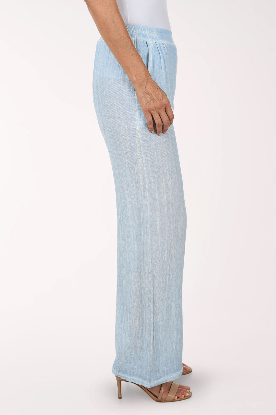 Linen-Blend Mesh Pant