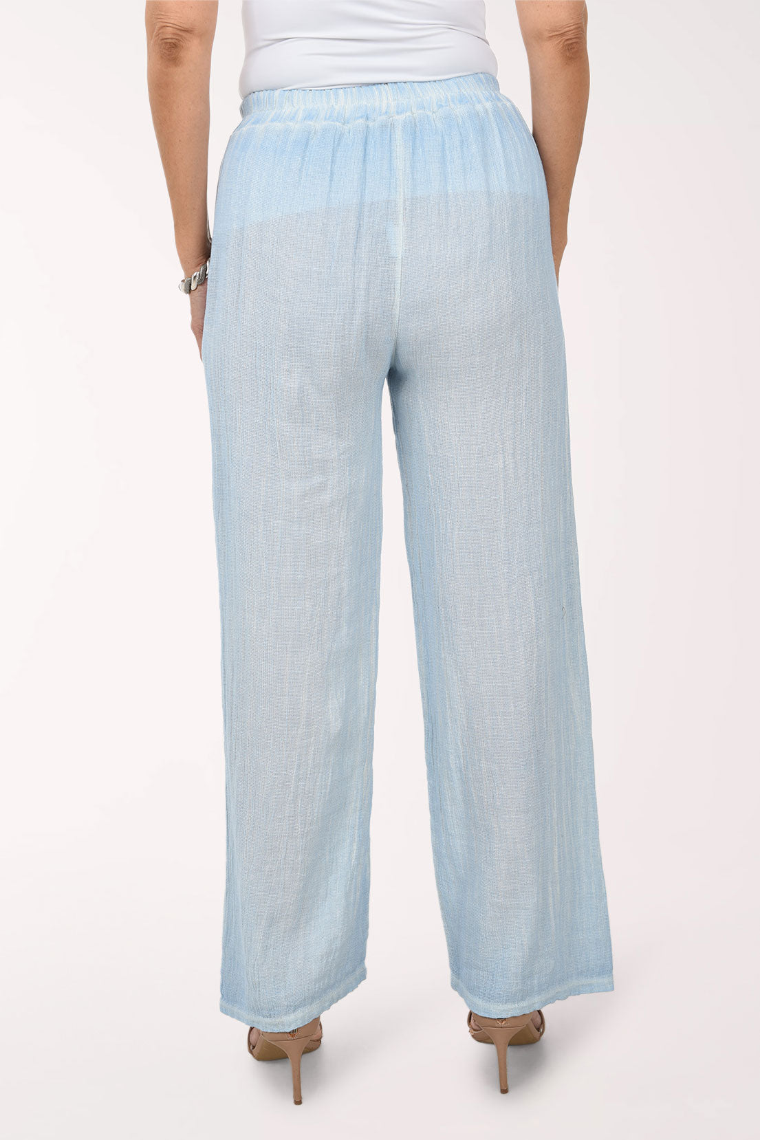 Linen-Blend Mesh Pant