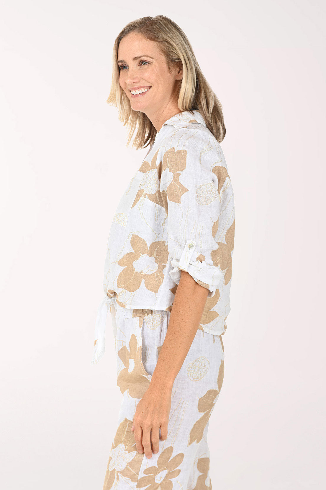 Gold Glitter Floral Linen Jacket