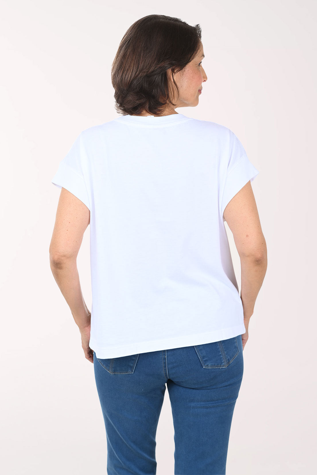Navy And White Anchor Cap Sleeve Tee