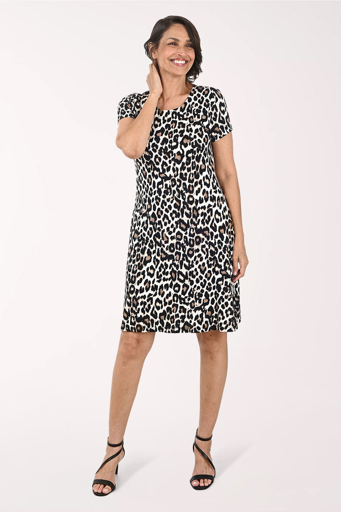 Animal Print Short Sleeve Dress